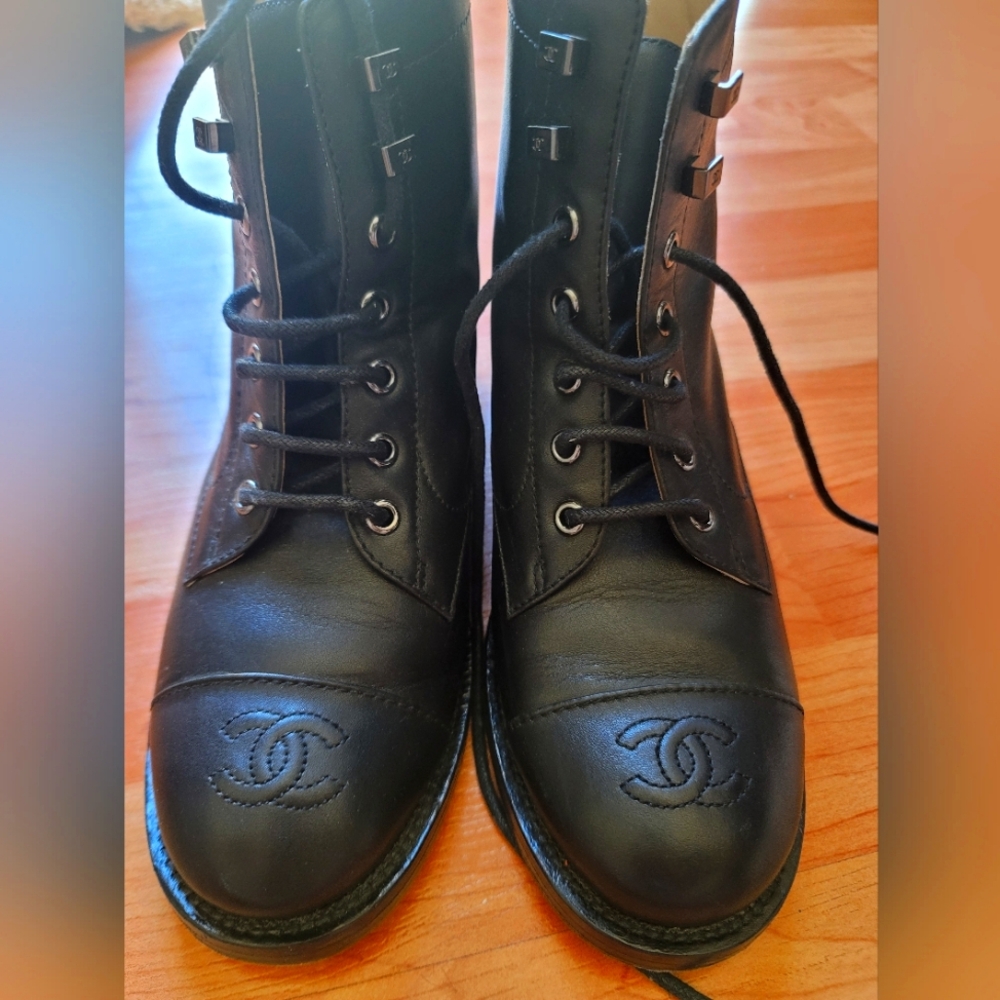 Black Lace Up boots, size 38